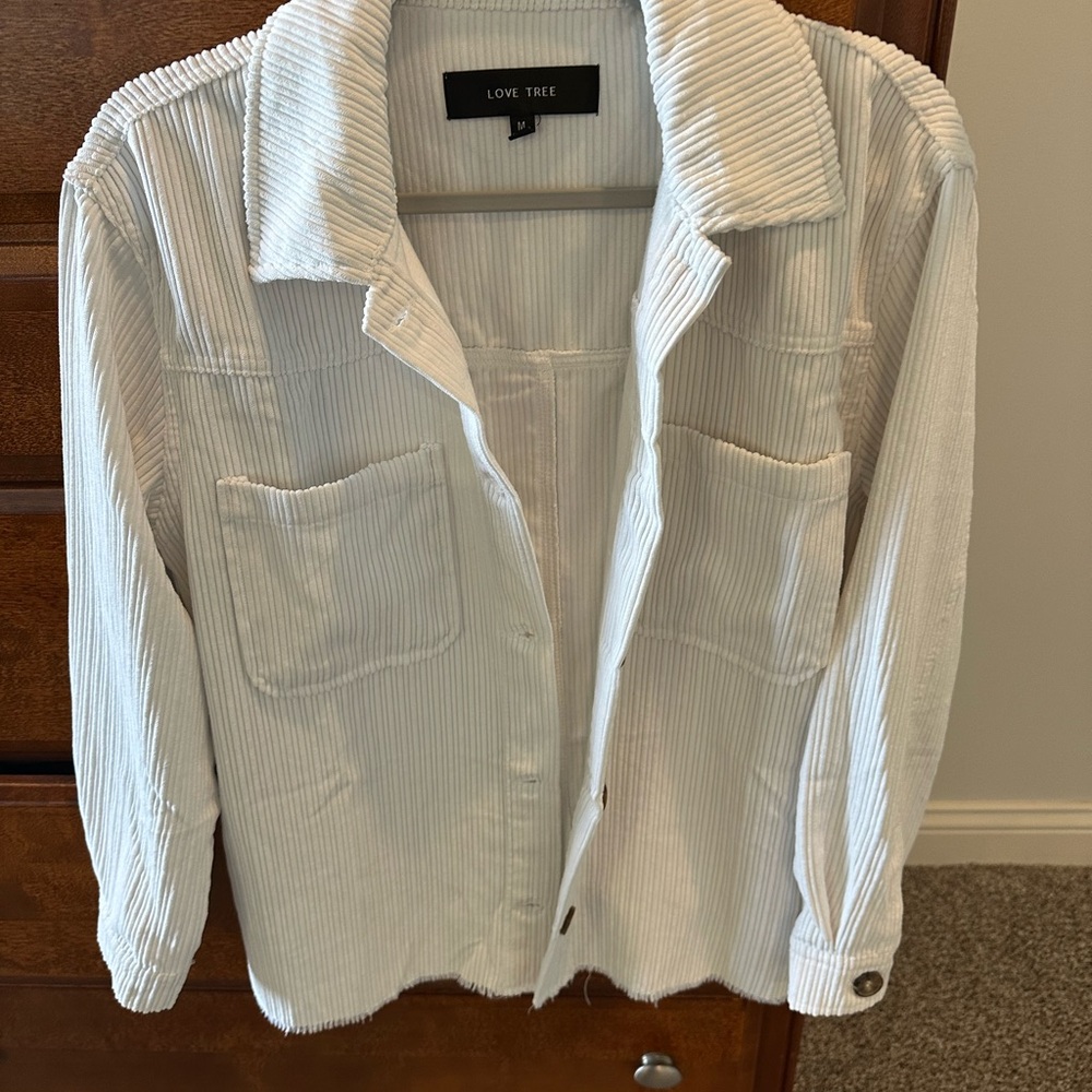 Love Tree White Casual Button Down Shirt